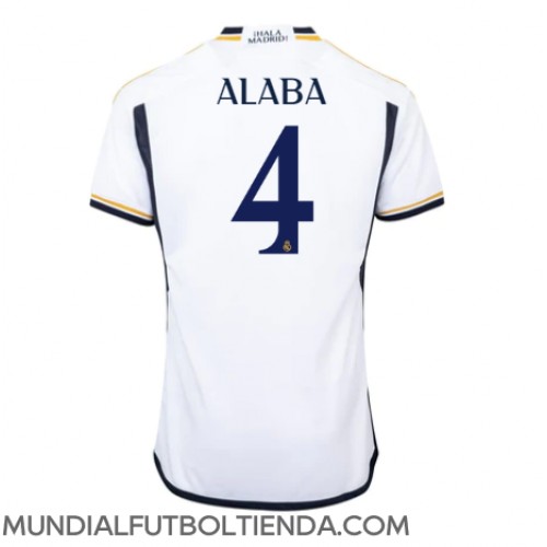 Camiseta Real Madrid David Alaba #4 Primera Equipación Replica 2023-24 mangas cortas